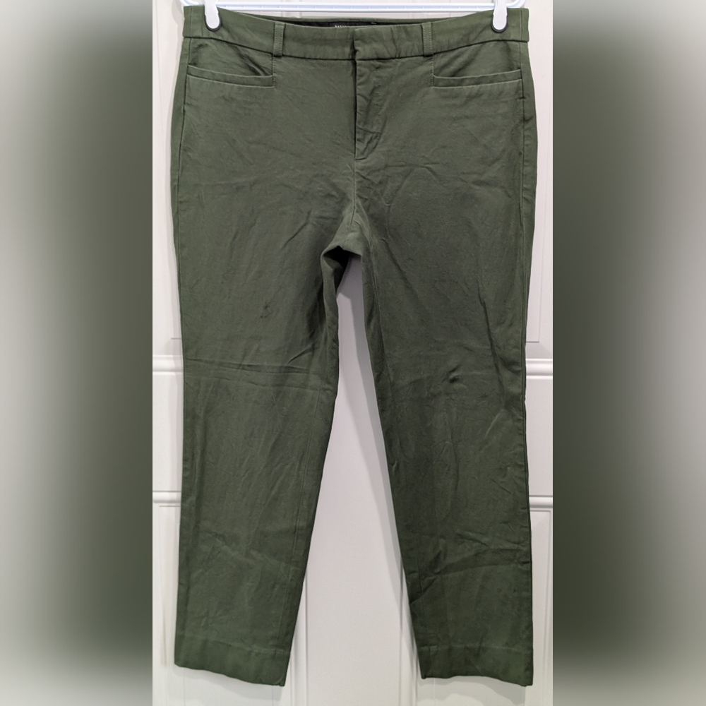 Banana Republic Green Sloan Curvy Fit Cotton Blend Pants
